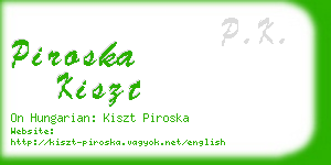 piroska kiszt business card